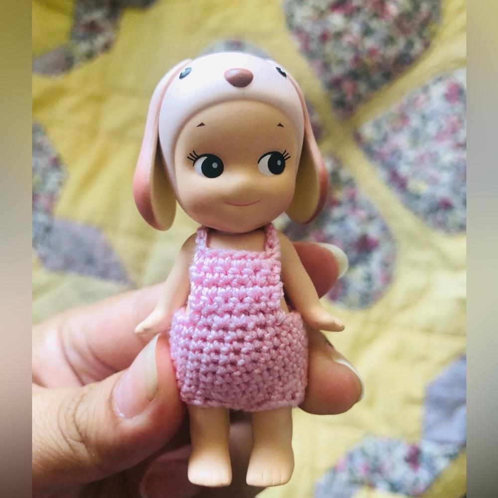 Sonny Angle clothes crochet pink overalls